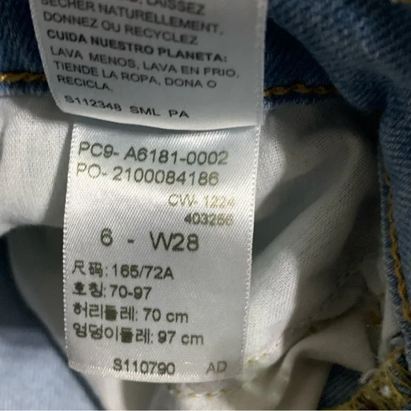 LEVI'S Heritage High Rise Loose Straight Leg Zip Fly Jeans Sz 8 Light Wash - Picture 15 of 15